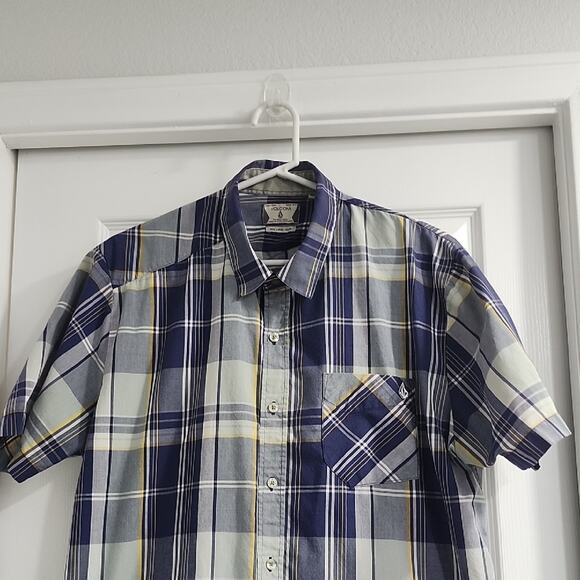 Volcom Blue and White Plaid Men's Shirt - Picture 6 of 13